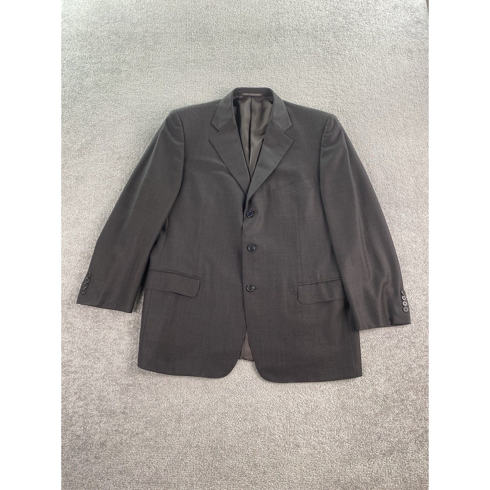 Ermenegildo Zegna Suit Jacket 44 R Taupe Wool Check Traveller Designer Premium